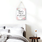 Inspirational Decor God is Within Her She Will Not Fall Psalm 46:5 Christian Gifts for Women Bible Verse Wall Art Scripture Wooden Hanging Sign for Kids Room Bathroom Bedroom Decor 8 x 10 Inches