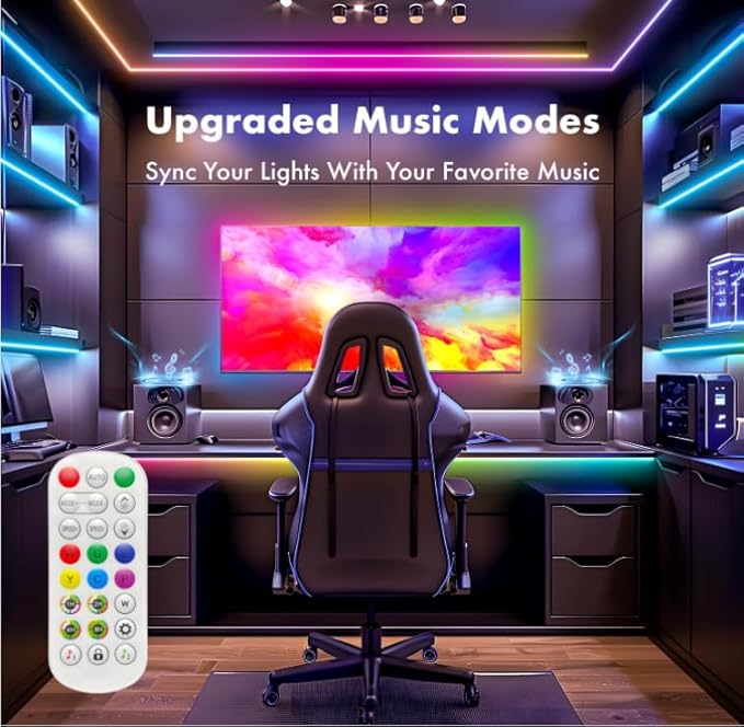 32.8 ft IC+RGB,Led Lights for Bedroom,Music Sync Color Changing,Led Strip Lights,with Remote App Control Led Strip,Led Lights for Room Home Kitchen Decor Party
