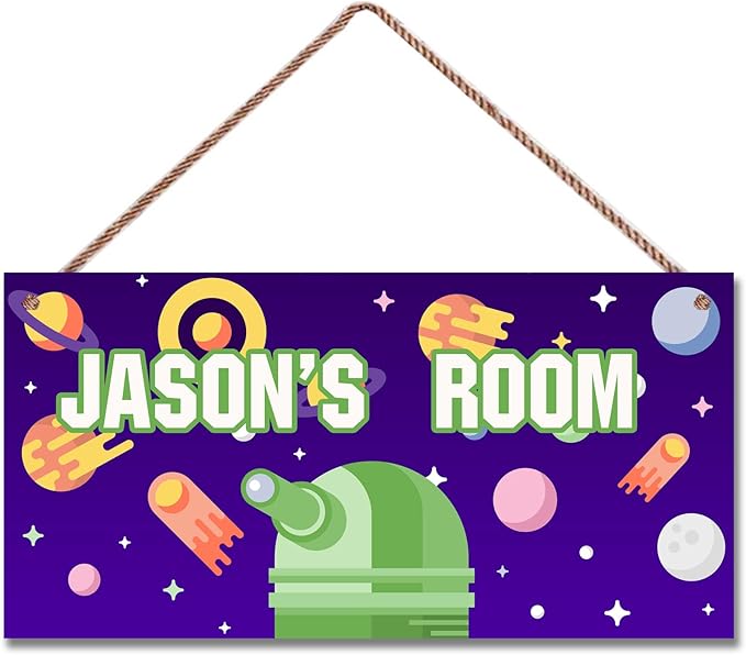 SLWEJQHA Personalized Sign Outer Space Room Décor For Little Man Cave, Cartoon Universe Art Print Wall Art Décor For Boys Room Decorations, Stars Picture Posters For Kids Bedroom Nursery Décor