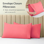 LuxClub 4 PC Sheet Set Bed Sheets Deep Pockets 16" Eco Friendly Wrinkle Free Cooling Machine Washable Hotel Bedding Silky Soft - Vermilion Queen