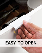 5 Pack 3 inch self Adhesive Cabinet pulls Cabinet Finger pulls Bright White Adhesive Cabinet Handles Concealed Finger pulls for cabinets Drawer pulls Stick on Handles Edge Seam Flat Handles
