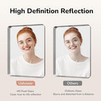 USHOWER Brushed Nickel Bathroom Mirrors 24"x36" 2 Pack, Silver Rectangle Mirrors for Over Sink, Rounded Corner, Aluminum Frame, Anti-Rust, Tempered Glass, Horizontal or Vertical Mounted