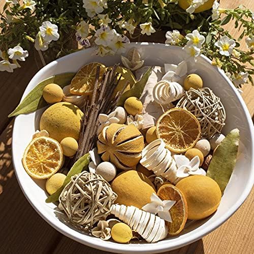 ANDALUCA Lemon Zest & Thyme Scented Potpourri | Made in California | Large 20 oz Bag + Fragrance Vial | Citrus Spice Scent