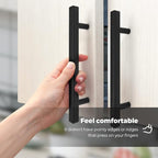 Ravinte Cabinet Handles 10 Pack - 5 Inch Matte Black Square Pulls, Modern Kitchen Hardware, 7-3/8 Inch Overall Length Drawer Pulls