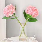 6 Pcs Real Touch Pink Hydrangea Artificial Flowers with Stems, Fake Silk Flowers for Outdoors, Artificial Flowers for Home Decor Wedding Bouquets Centerpieces Vase