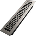 2x12 Inches Heavy Duty Walkable Floor Register - Easy Adjust Air Supply Lever Decorative Floor Vent Covers - Boston Design Vent Covers for Home - Satin Nickel
