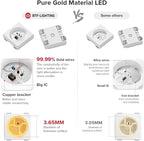 BTF-LIGHTING WS2812B IC RGB 5050SMD Pure Gold Individual Addressable LED Strip 3.28FT 144LED 144Pixel/m Flexible Full Color IP65 DC5V for DIY Chasing Color Project(No Adapter or Controller)