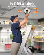 Adiding LED Garage Ceiling Light w/ 6 Deformable Panels Basement Lighting, 6 Pack, Screw into E26 E27 Bulb Socket, Beyond Bright 6000Lm High Lumen, Shop, Shed, Gym, Attic, Utility, Daylight 6500K