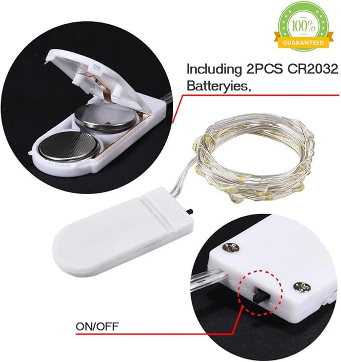 6 Pack 7Feet Starry String Lights,Fairy String Lights 20 Micro Starry Leds On Silvery Copper Wire 2pcs CR2032 Batteries Included,Works for Wedding Centerpiece,Party,Christmas Table Decor (Purple)