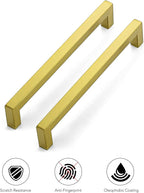 Ravinte 40 Pack 7-1/2 Inch Kitchen Square Cabinet Handles Brushed Brass Pulls Gold Drawer Pulls Kitchen Cabinet Hardware for Cupboard Drawer Handles