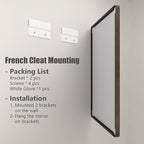 55x36 Bronze Bathroom Vanity Mirror for Wall, Large Bronze Frame Mirror with Brushed Metal Frame, Rounded Rectangle Mirror, Shatterproof, Anti-Rust (Horizontal/Vertical)