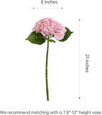 4pcs 21" Faux Pink Hydrangeas Artificial Flowers, Real Touch Silk Hydrangea Flowers with Stems for Bridal Wedding Bouquet Party Home Decor