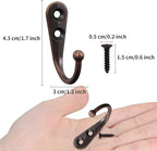 POZEAN 60 Pack Wall Hooks for Hanging, Heavy Duty Small Coat Hooks Wall Mounted for Living Room, Bathroom, Kitchen, Bedroom for Key, Cup, Bag, Hat, Scarf, and More (Oil Rubbed Bronze)