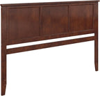 AFI, Madison King Solid Wood Panel Headboard with Attachable Charger, Walnut