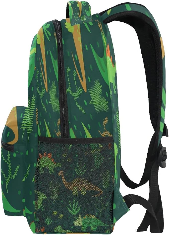 Custom Children's Name School Backpack Personalized Schoolbag Green Dinosaur Travel Bag for Teens Girls Boys