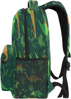Custom Children's Name School Backpack Personalized Schoolbag Green Dinosaur Travel Bag for Teens Girls Boys