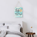 Rustic Live Life in Flip Flops Wood Hanging Sign, Farmhouse Quality Artwork Decor, Summer Wooden Plaque Sign Wall Art, Home Beach House Pool Decoration (8 x 10 Inches) (JTMP080)