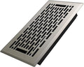 4x8 Inches Heavy Duty Walkable Floor Register - Easy Adjust Air Supply Lever Decorative Floor Vent Covers, Boston Design Vent Covers for Home - Satin Nickel