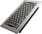 4x8 Inches Heavy Duty Walkable Floor Register - Easy Adjust Air Supply Lever Decorative Floor Vent Covers, Boston Design Vent Covers for Home - Satin Nickel