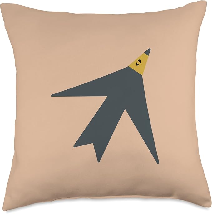 Cute Scandinavian Animals Designs Chic Scandinavian Bird Minimalism Throw Pillow, 18x18, Multicolor