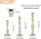 NUPTIO Taper Candle Holders Boho: Set of 6 Tall Wooden Candlestick Holder for Thanksgiving Table Centerpieces Decoration