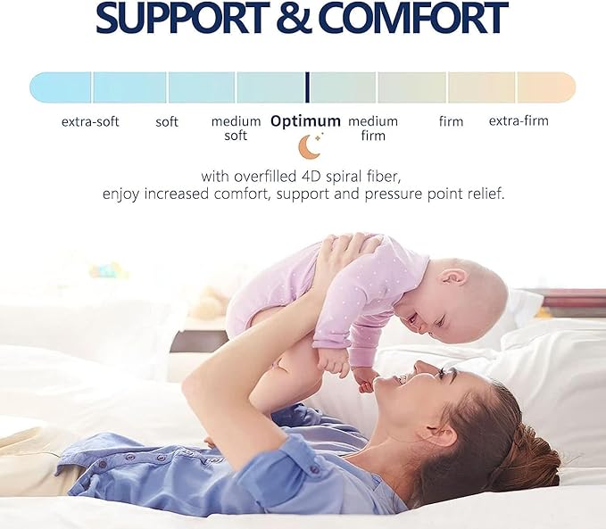Mattress Topper Twin for Back Pain, Extra Thick Mattress Pad Cover, Plush Pillow Top, Deep Elastic Pocket, Grey,39"X75"+20"
