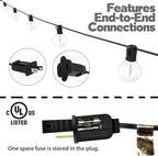 Lampat String Lights, LED 25Ft G40 Globe String Lights with Bulbs-UL Listd for Indoor/Outdoor Commercial Decor (75 FT)