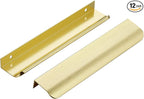 Ravinte Hardware 12 Pack Gold Cabinet Handles, 7.8 Inch (200mm) Finger Edge Pulls, 6-1/4 Inch Hole Center, Finger Pulls for Cabinets