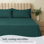 LuxClub 4 PC California King Sheet Set, Breathable Luxury Bed Sheets, Deep Pockets Wrinkle Free Cooling Sheets Machine Washable Hotel Bedding Silky Soft - Emerald Cal King