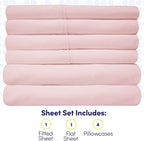 Queen Sheets Pale Pink - 6 Piece 1500 Supreme Collection Fine Brushed Microfiber Deep Pocket Queen Sheet Set Bedding - 2 Extra Pillow Cases, Great Value, Queen, Pale Pink