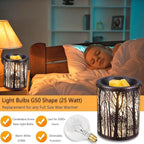25 Watt Wax Warmer Bulbs, Light Bulbs for Full Size Scentsy Warmer, 6 Packs E12 Base Type G Bulb, Dimmable, Warm White, 120V G16 1/2 Bulbs for Candle Lamp