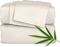 Pure Bamboo Queen Sheets, Genuine 100% Organic Viscose Derived from Bamboo Bed Sheet Set, Luxuriously Soft & Cooling, Double Stitching, Lifetime Quality Promise (Queen, Creme)