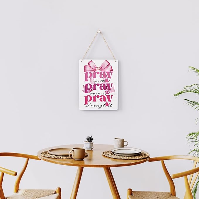 Pink Room Decor Christian Wall Decoration Bedroom Decor for Teen Girls Pink Dorm Room Decoration Bible Verses Wall Decor for Women Gift, Wooden Sign Wall Art Easter Decoration for Farmhouse Home Porch Bedroom Office