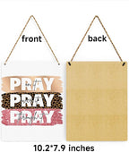 Inspirational Decor Pray On It Bible Verse Wall Art Christian Gifts for Women Scripture Wooden Hanging Sign for Modern Home Office Kids Room Bathroom Bedroom Wall Art Decoration 8 x 10 Inches