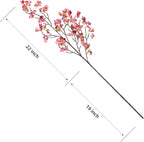 4 Pcs Artificial Cherry Blossom Flower Branches, Bulk Silk Faux Flowers Real Touch Bouquet for Home Wedding Party Centerpieces Spring Summer Decor, Vase Not Included(Deep Pink)