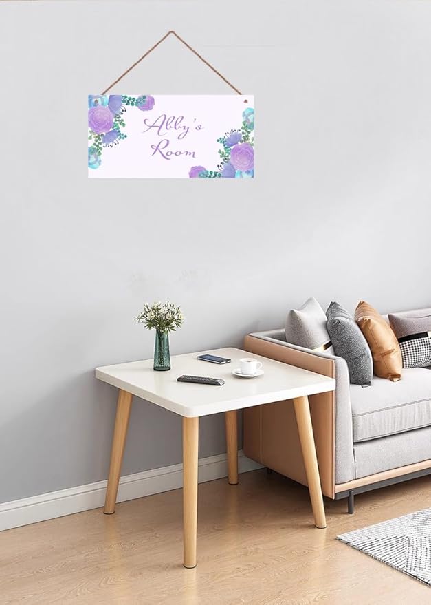 Personalized Sign Flowers Themed Bedroom Decor Lovely Sign Wall Decor for Kids Room Nursery Wall Decorations Stuff For Girls Room Little Man Cave Boys Bedroom