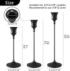 Candlestick Holders Black, 3 Packs Taper Candle Holder for Candlesticks, Candle Sticks Holder Decor for Home Decor