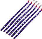 DC 12V Waterproof 1Ft 12 LED Strip Underbody Light with 6 inches Wires for Motor (Purple,Pack of 6)