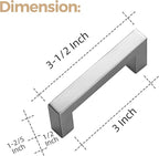 Ravinte 3 Pack 3 Inch Kitchen Square Cabinet Handles Satin Nickel Pulls Brushed Nickel Kitchen Cabinet Hardware Handles for Cupboard Drawer Pulls
