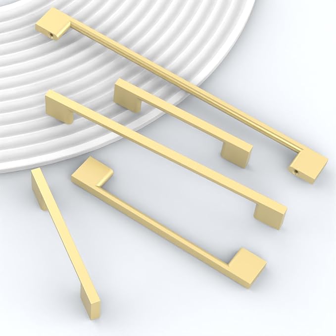 6 Pack Brushed Gold Cabinet Pulls 15 Inch Handles for Kitchen Cabinets, Wardrobe Hardware