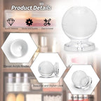 MroMax 12 Pcs Tiny Pull Handle Round Acrylic Mini Knob 16mm Diameter Clear Shiny Knob Cute Decoration for Jewelry Box, Gift Case and Makeup Box