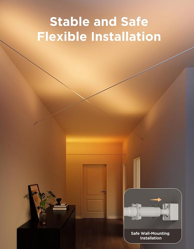 Govee Strip Light with Skyline Kit, 19.7ft Smart LED Strip Lights Compatible with Alexa, Google Assistant and Matter, RGBWWIC Color Changing Light Strip, Music Sync, LED Lights for Bedroom, Party
