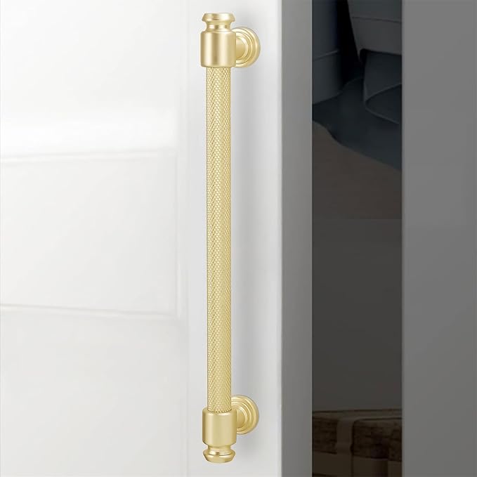 10 Pack 12-3/5 inch(320mm) Brushed Brass Kitchen Cabinet Handles Cabinet Pulls Gold Drawer Pulls Kitchen Cabinet Hardware Handles Dresser Handles