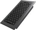4x8 Inches Heavy Duty Walkable Floor Register - Easy Adjust Air Supply Lever Decorative Floor Vent Covers, Boston Design Vent Covers for Home - Matte Black