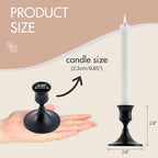 Black Taper Candle Holder, Candlestick Holders, Vintage Metal for Table Centerpieces Wedding Decor (Matte Black, 2 Pcs)