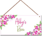 Personalized Farmhouse Canvas Prints Home Décor For Room Custom Fresh Flower Market Canvas Sign Rustic Wall Art Decor Customizable Name Plate For Girls Room