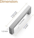 Ravinte 32 Pack 4 Inch Kitchen Square Cabinet Handles Satin Nickel Pulls Brushed Nickel Kitchen Cabinet Hardware Handles for Cupboard Drawer Pulls
