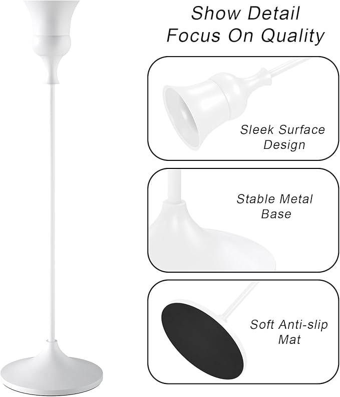Candlestick Holders White, 12 Packs Taper Candle Holder for Candlesticks, Candle Sticks Holder Decor for Home Decor