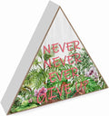 Never Never Ever Give Up with Floral Art Print Wooden Box Sign Nursery Decor Inspirational Motivational Desk Decor For Women Gifts