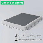 ALDRICH Low Profile Box Spring Queen Size,3 Inch Heavy Duty Metal Box Spring for Queen Bed,Mattress Foundation Non-Slip/No Noise/Easy Assembly (Queen)